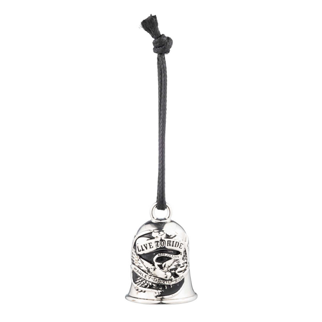 Harley-Davidson Flying Eagle Live To Ride Banner Ride Bell - Silver