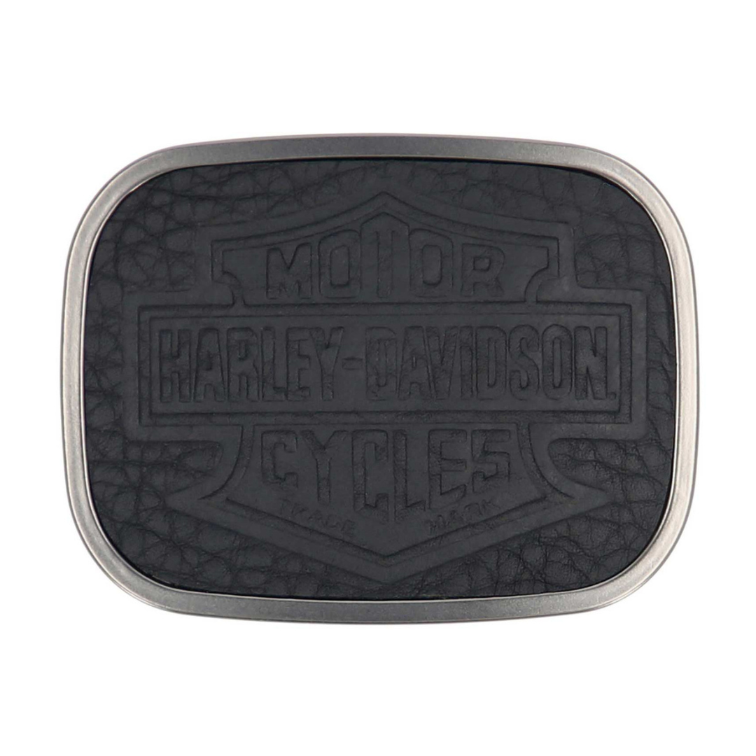 Harley-Davidson Men's Bar & Shield Pebble Leather Belt Buckle