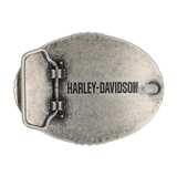 Harley-Davidson Men's Raised Willie G Skull Logo Belt Buckle - Nickel Finish