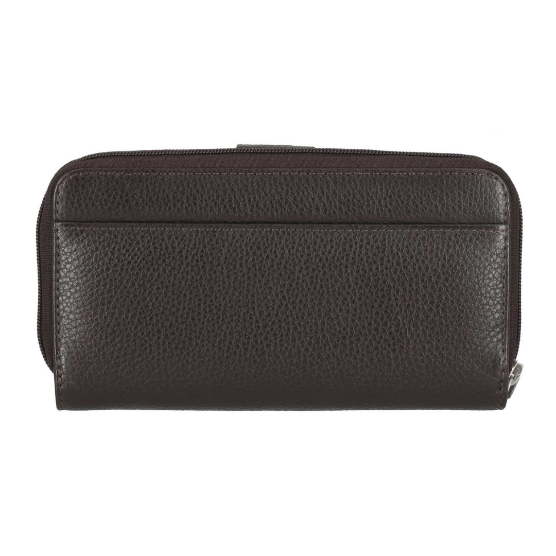 Harley-Davidson Women's Core Stud B&S Leather Tab Clutch Wallet- Dark Brown