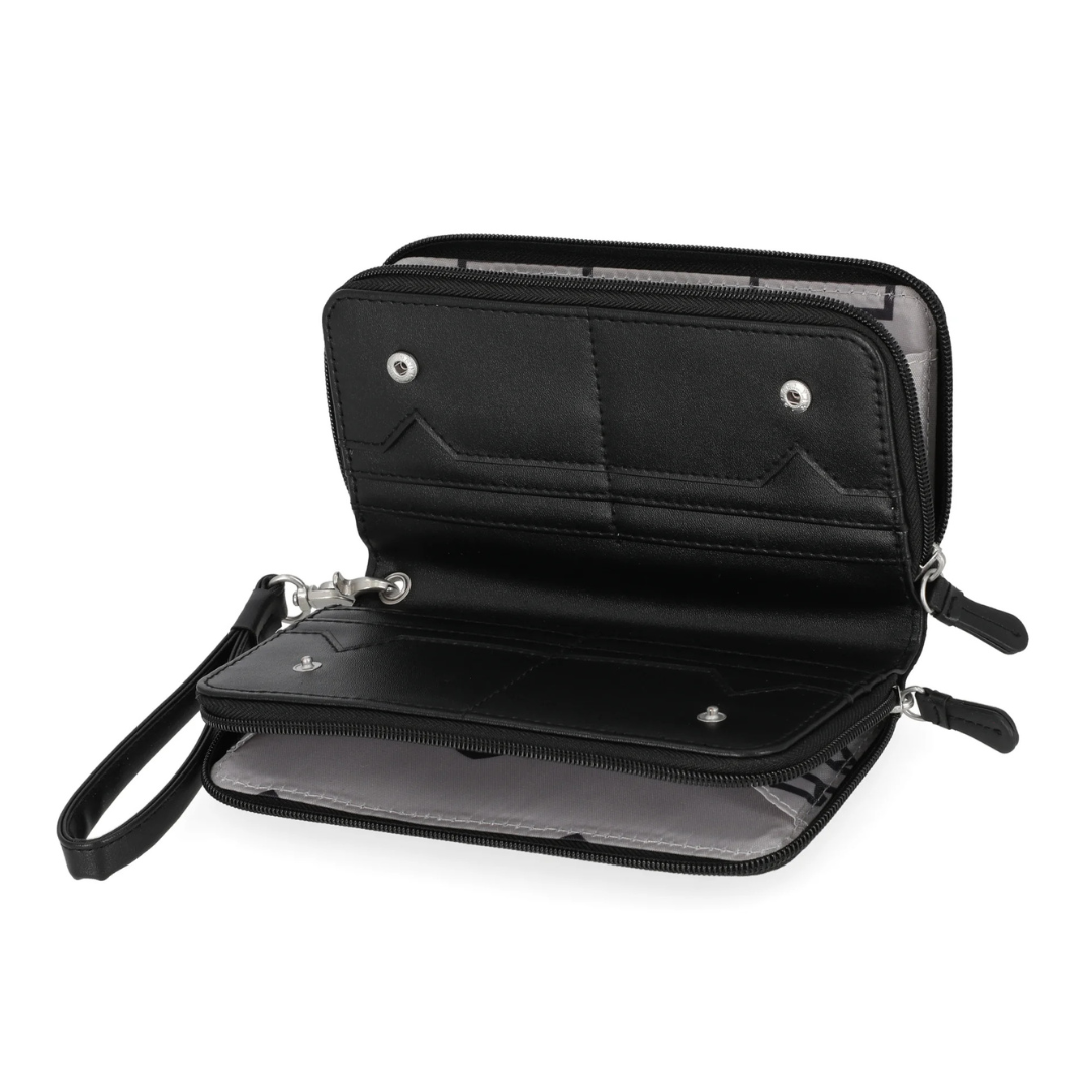 Harley-Davidson Women's Metal Bar & Shield Croco Zip Around w/ Wristlet - Black