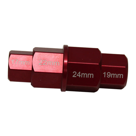 WMP 4 IN 1 HEX AXLE TOOL ALU RED -17/19/22/24mm