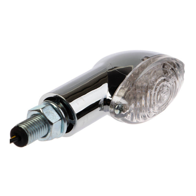 Whites LED Mini-Catseye Flasher - Chrome