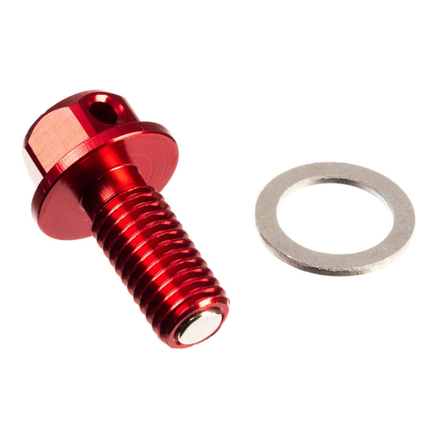 Whites Magnetic Sump Plug M10 x 22 x 1.5 - Red