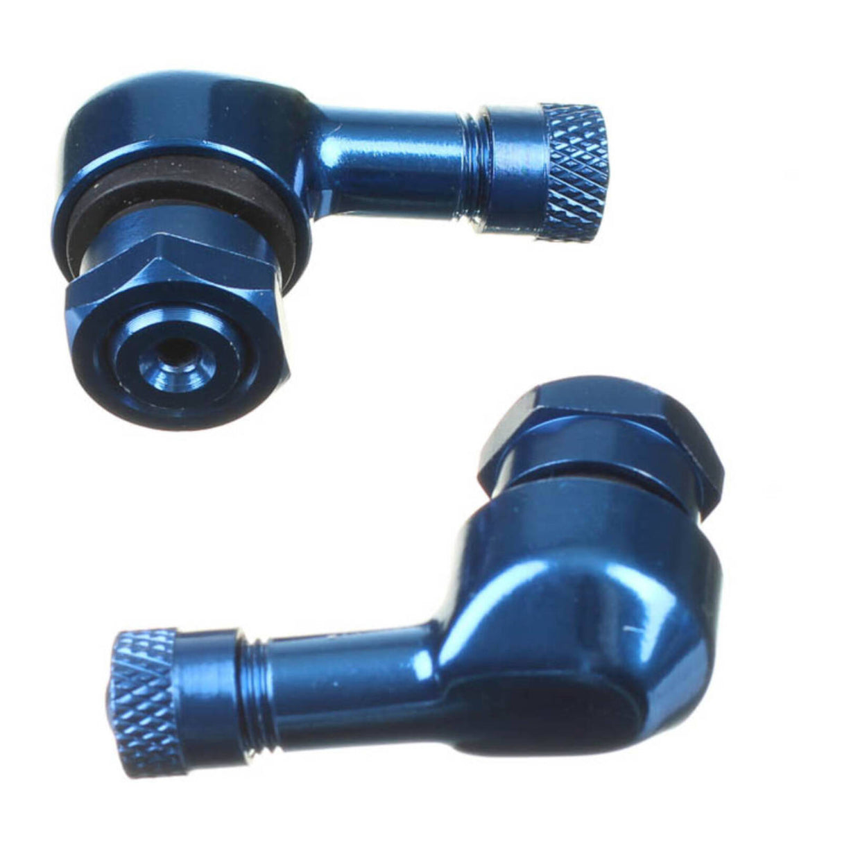 WMP 90 DEGREE ALLOY VALVE 11.3MM - BLU (PAIR)