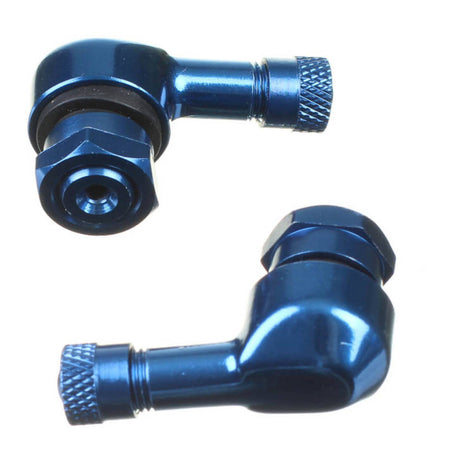 WMP 90 DEGREE ALLOY VALVE 11.3MM - BLU (PAIR)