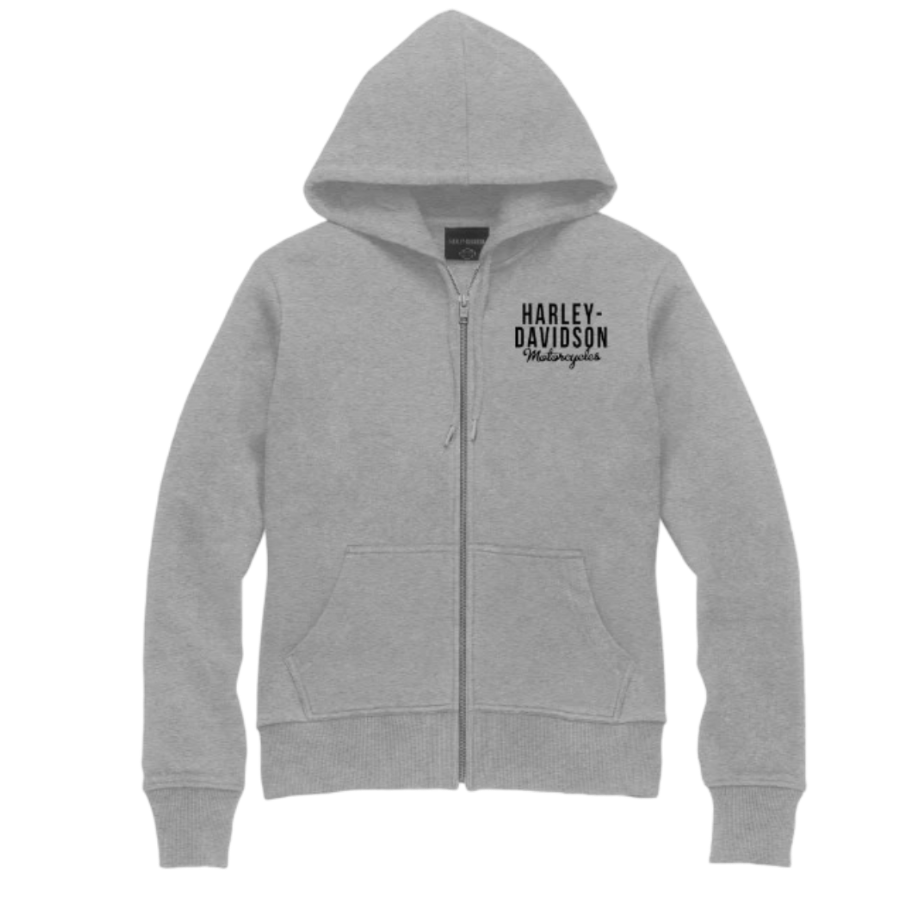 Harley-Davidson Women's Zip Front Hoodie - Grey Heather