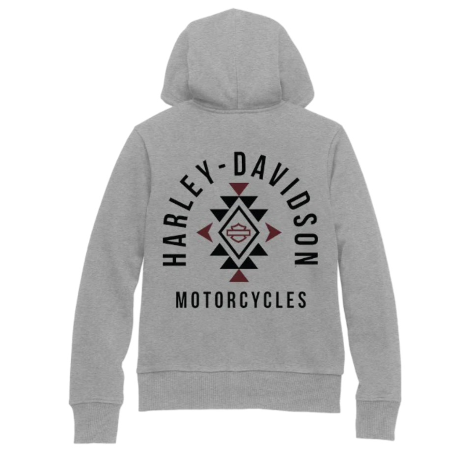 Harley-Davidson Women's Zip Front Hoodie - Grey Heather