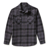 Plaid shirt with button details on a white background