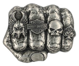 Harley-Davidson Men's Logo Knuckle Belt Buckle - Silver Nickel Finish