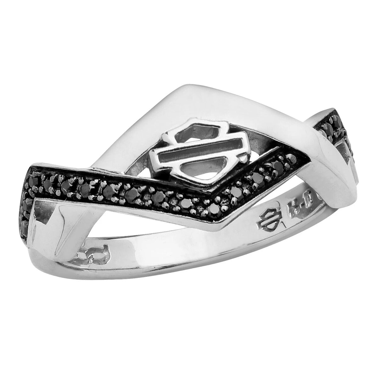 Harley-Davidson Women's Diamond Festival Ring With Black Crystal